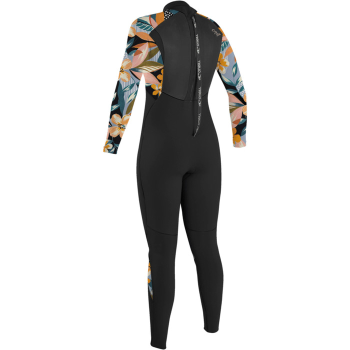 2023 O'Neill Girls Epic 4/3mm Back Zip GBS Wetsuit 4216BG - Black / Demiflor